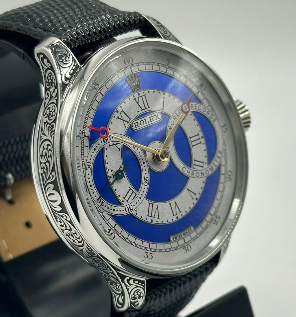 Mens 1920s Rolex Lever Wrist Watch with Stunning Rial Track Dial
