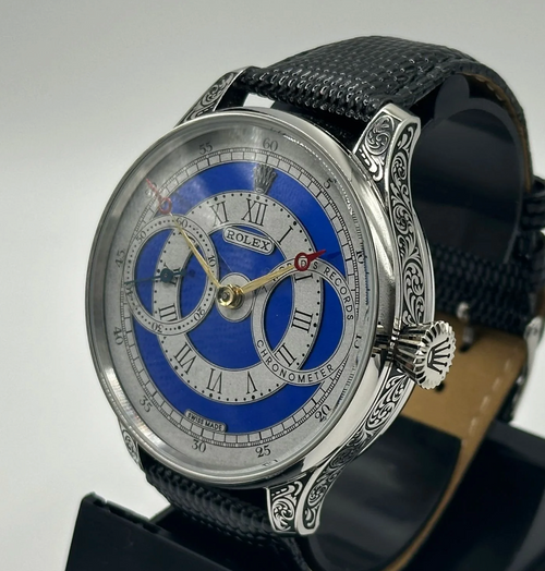 Mens 1920s Rolex Lever Wrist Watch with Stunning Rial Track Dial