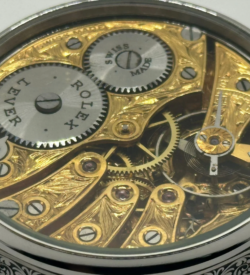 Mens 1920s Rolex Lever Wrist Watch with Stunning Rial Track Dial