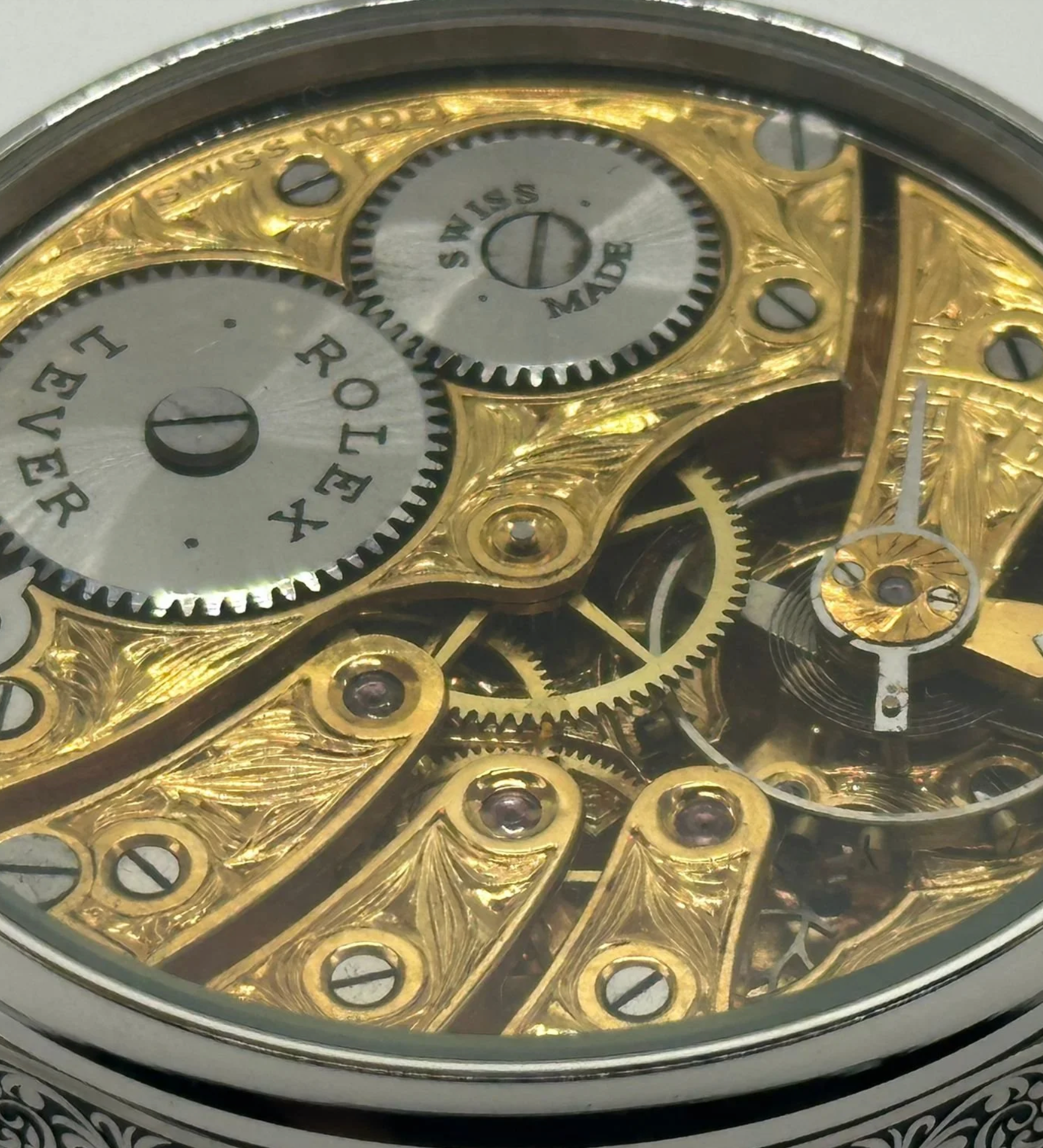 Mens 1920s Rolex Lever Wrist Watch with Stunning Rial Track Dial
