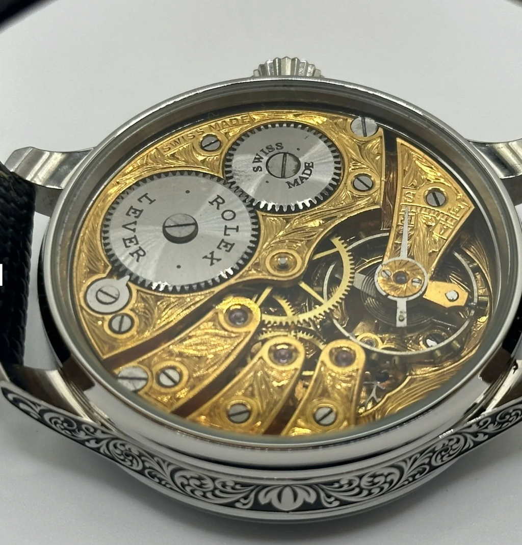 Mens 1920s Rolex Lever Wrist Watch with Stunning Rial Track Dial
