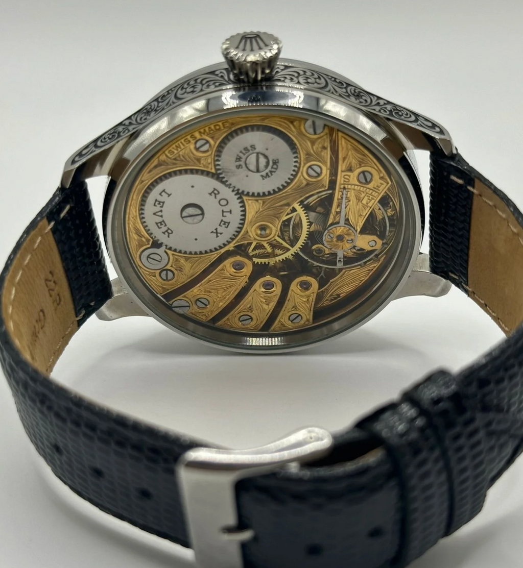 Mens 1920s Rolex Lever Wrist Watch with Stunning Rial Track Dial