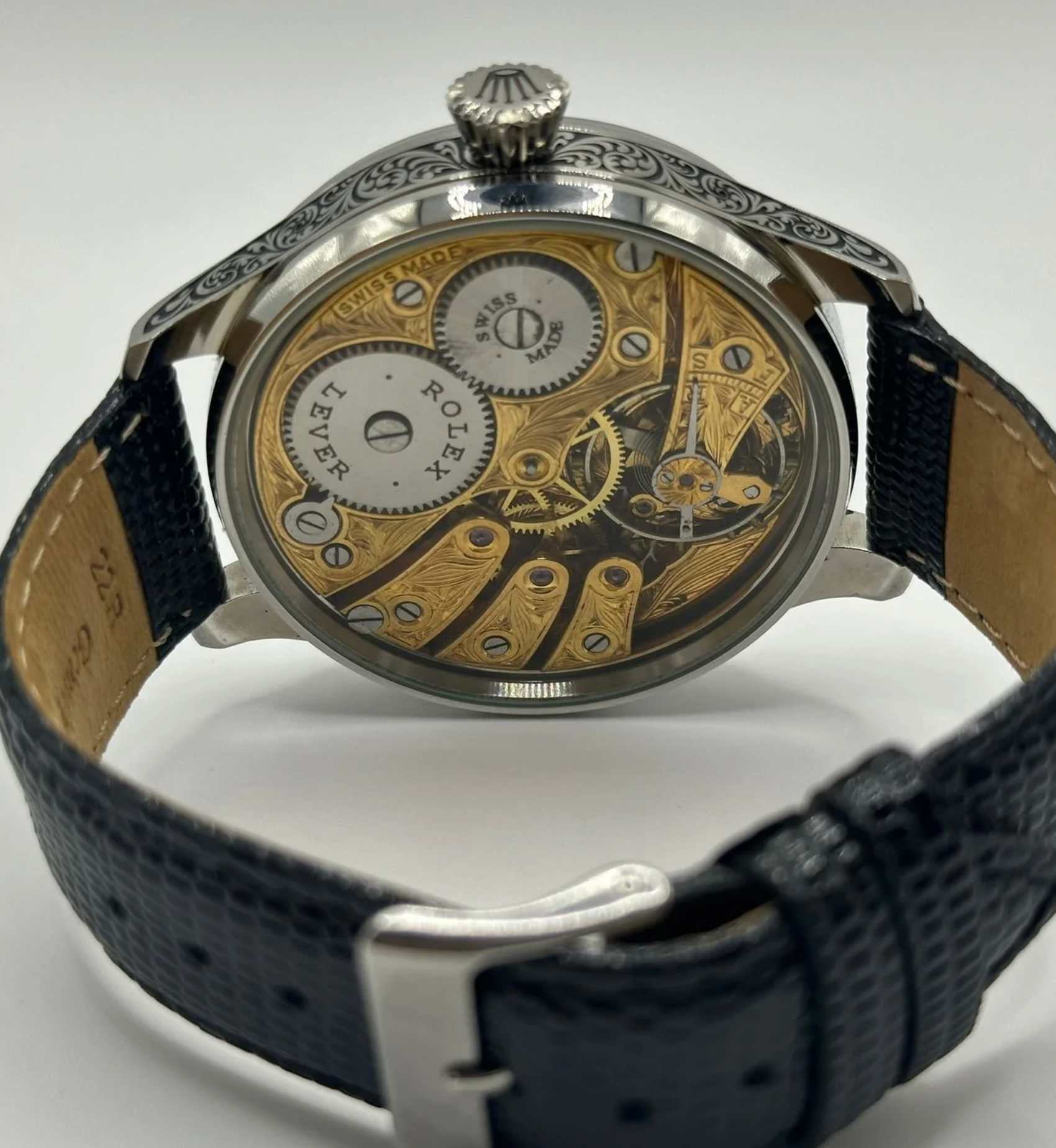 Mens 1920s Rolex Lever Wrist Watch with Stunning Rial Track Dial