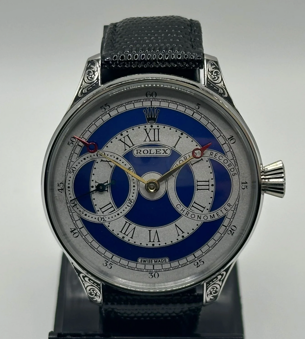 Mens 1920s Rolex Lever Wrist Watch with Stunning Rial Track Dial