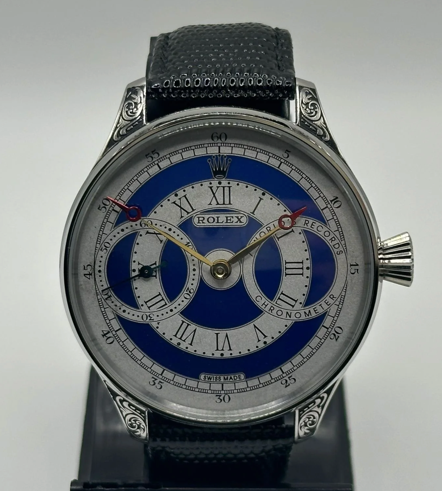 Mens 1920s Rolex Lever Wrist Watch with Stunning Rial Track Dial